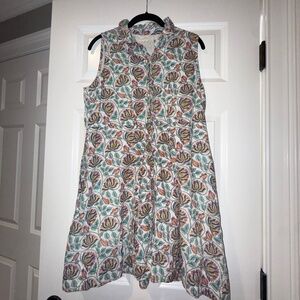 Livro Floral Summer Lotus Button-Down Shirt Dress